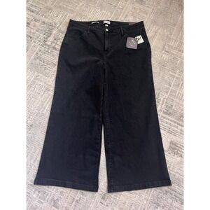 Ava & Viv Plus Size 22 Clean Black Wide Leg High Rise Stretch Jeans NWT